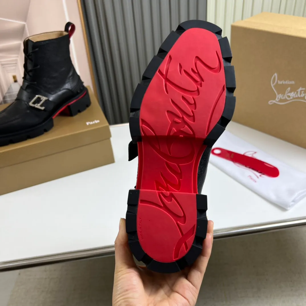 Men's shoes 💰800💰 CL popular red-soled boots 🆑1:1 original mold, Christian* Louboutin, imported cowhide leather upper + water-dyed cowhide lining, original outsole ⬆️ wear-resistant and non-slip, full set of counter packaging 🎁38-45 (38.45 custom-made, non-refundable)